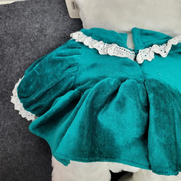 "Vintage T.L. Toys Loveable Holiday Friends Christmas Bear White Plush Girl Bear - Picture 5 of 15